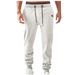 Herren-Fleece-Jogginghose – Lässige Polyester-Sweatpants mit schmal zulaufendem Beinabschluss, elastischem Bund und Taschen (Schwarz/Marineblau/Weiß/Khaki/Burgunderrot/Grau)_voghion.com