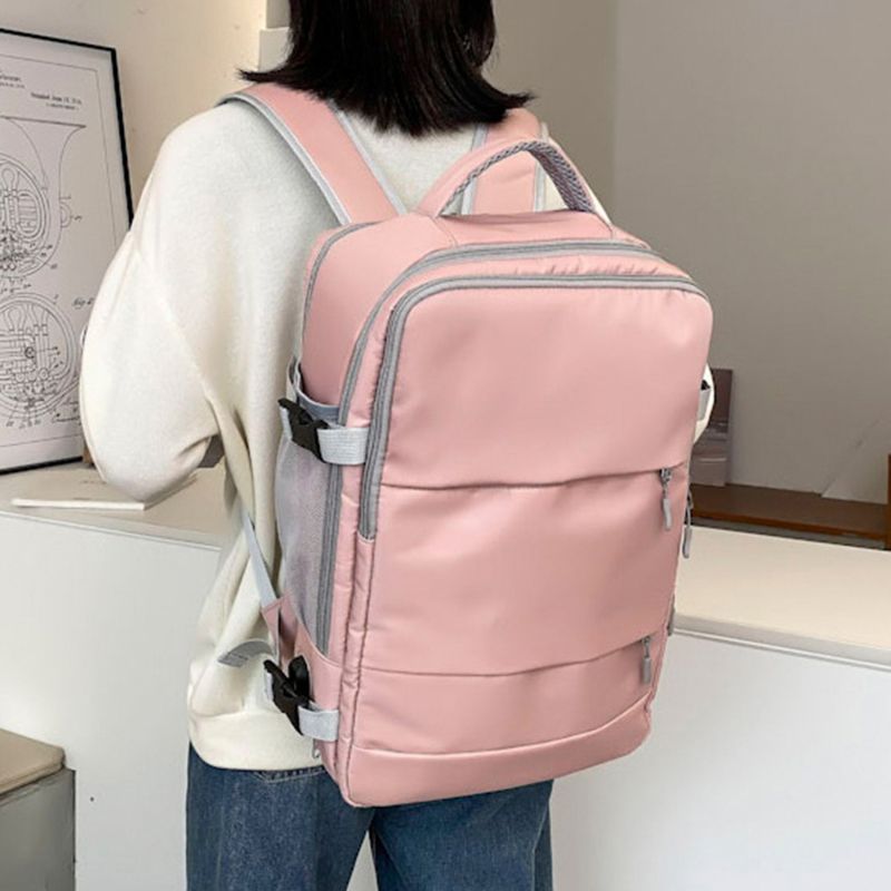 Damen-Reiserucksack, wasserabweisend, diebstahlsicher, stioll, lässig, Tagesrucksack mit Gepäckgurt, USB-Ladeanschluss_voghion.com