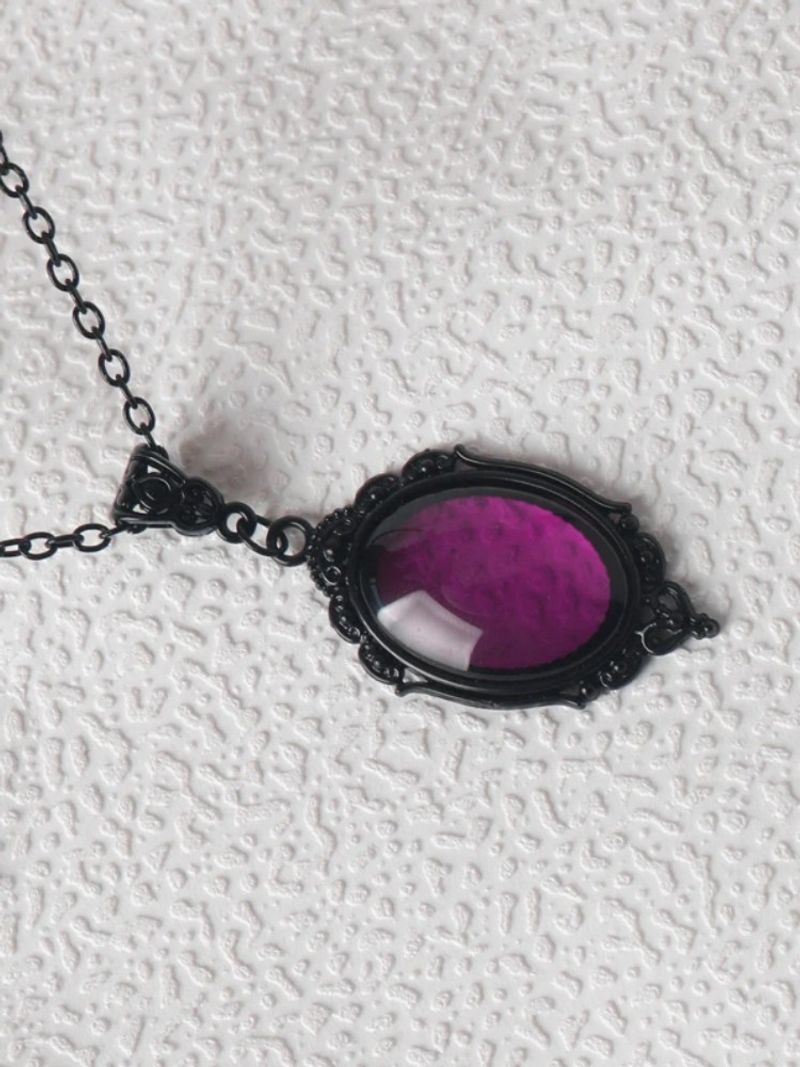 Gotische reliëfkristallen hanger ketting trendy sieraden_voghion.com