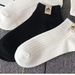 5 par/zestaw skarpetek czarno-białych skarpetki męskie skarpetki chłonne krótkie rurki cienkie niskie płytkie usta skarpetki sportowe_voghion.com