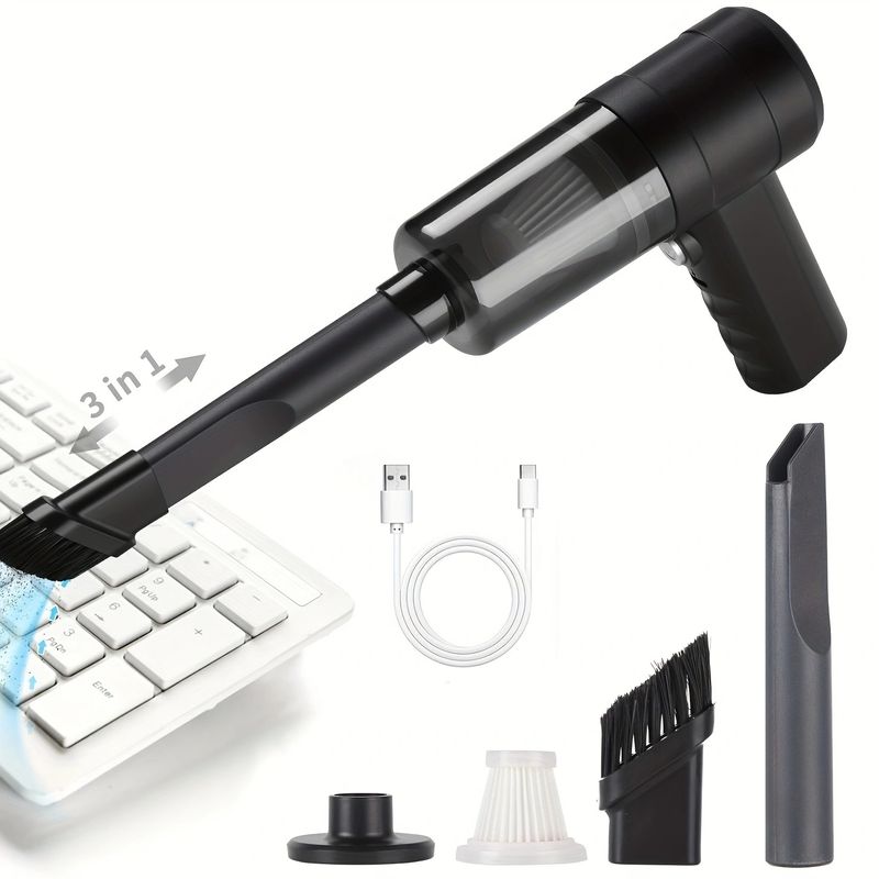 Aspiratore di polvere ad aria compressa per computer, asciugacapelli portatile USB senza fili, aspirapolvere per computer e ricambi auto_voghion.com