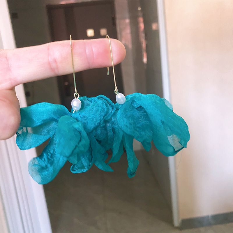 Unisex Mode Ohr Haken Lange Blume Ohrringe Neue Heiße Stil Net Promi Temperament High-End Große Ohrringe Ohrringe_voghion.com