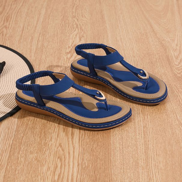 Ladies Summer European And American Flat Soled Flip Flops Beach Shoes Soft Soled Cross Border Large Size Sandals New Bohemian Style Women's Shoes_voghion.com