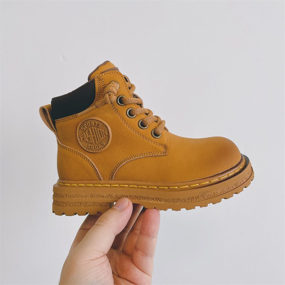 2024 Jesienne nowe buty dziecięce, chłopięce skórzane buty typu „handsome Martin”, koreańska edycja modna i modna dla dziewcząt_voghion.com