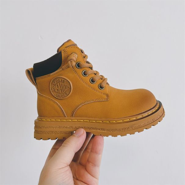 2024 Jesienne nowe buty dziecięce, chłopięce skórzane buty typu „handsome Martin”, koreańska edycja modna i modna dla dziewcząt_voghion.com