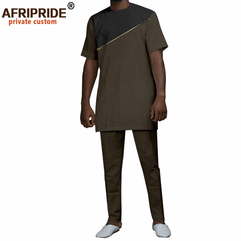 Îmbrăcăminte bărbătească din bumbac național african set casual bărbătesc_voghion.com
