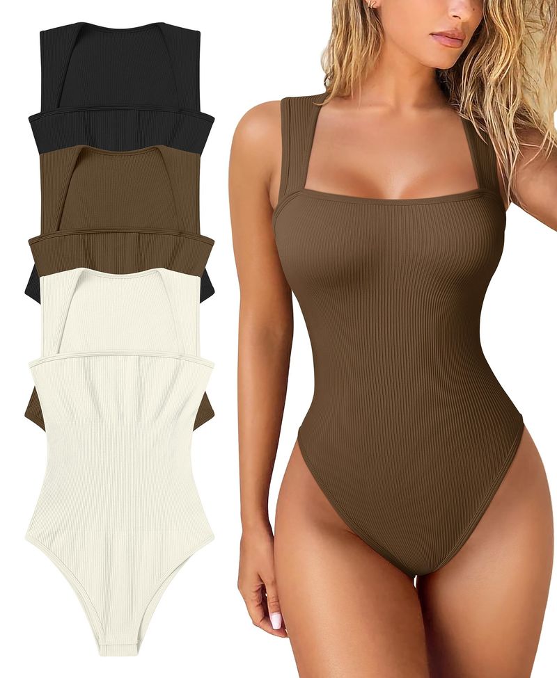 Damenbekleidung Neue Damen Sexy Gerippter Ärmelloser Overall Körperformender Body Elastischer Bauch Hüfthebender Schlanker Overall_voghion.com