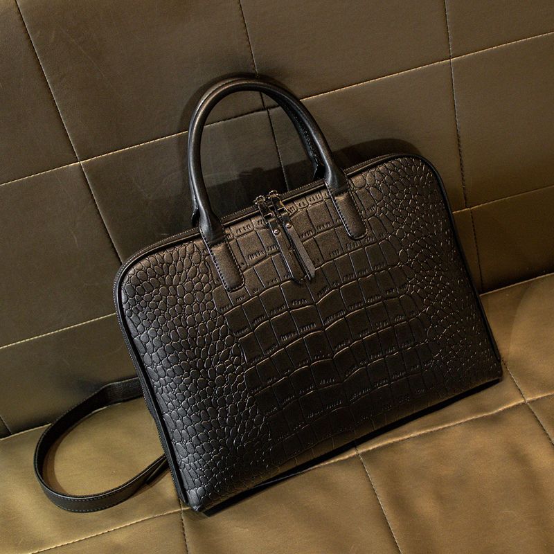 Letters Business Briefcase Handbag Suitable For 13/14/15 Inch Laptop Insurance Document Shoulder Diagonal_voghion.com