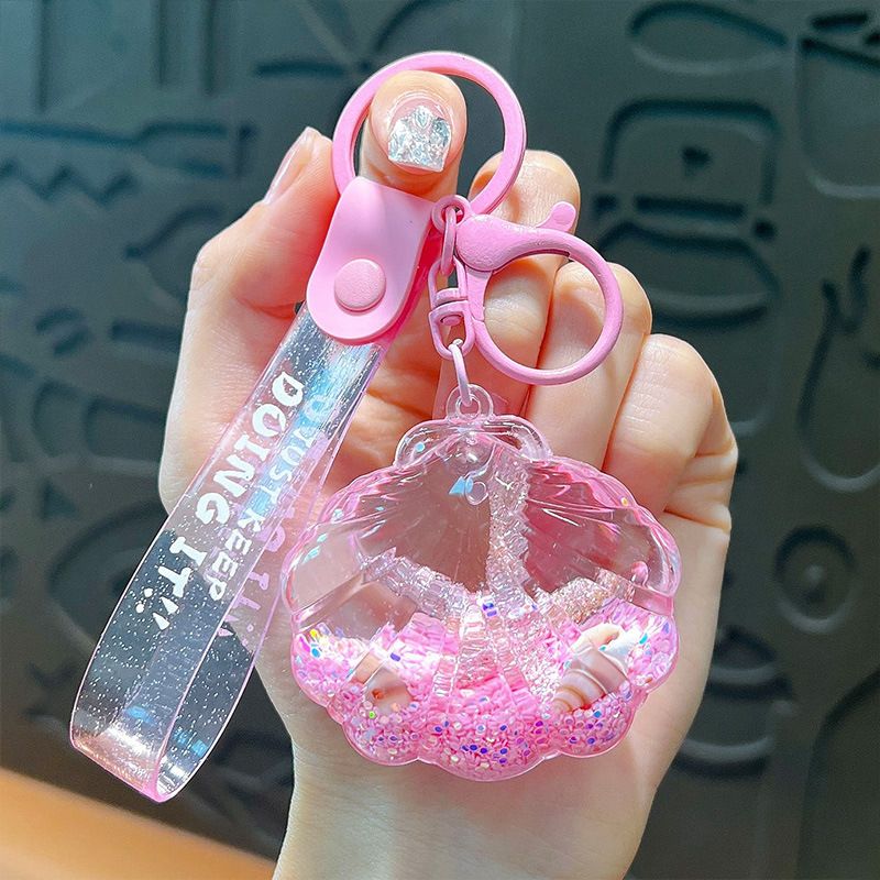 Flasche Öl gefüllt Seestern Muschel Geschenk Rucksack Zubehör süße Quicksand kleine Anhänger Schlüsselanhänger_voghion.com