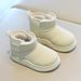 Children Snow Boots Concise Style Plush Chunky Winter Kids Short Boot Solid Color Slip-on Unisex Classic Boys Girls Shoe_voghion.com