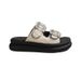 Small Fragrant Wind Thick Sole Cool Women's 2024 Summer New Casual Beach Shoes With Square Buckle And Water Diamond_voghion.com