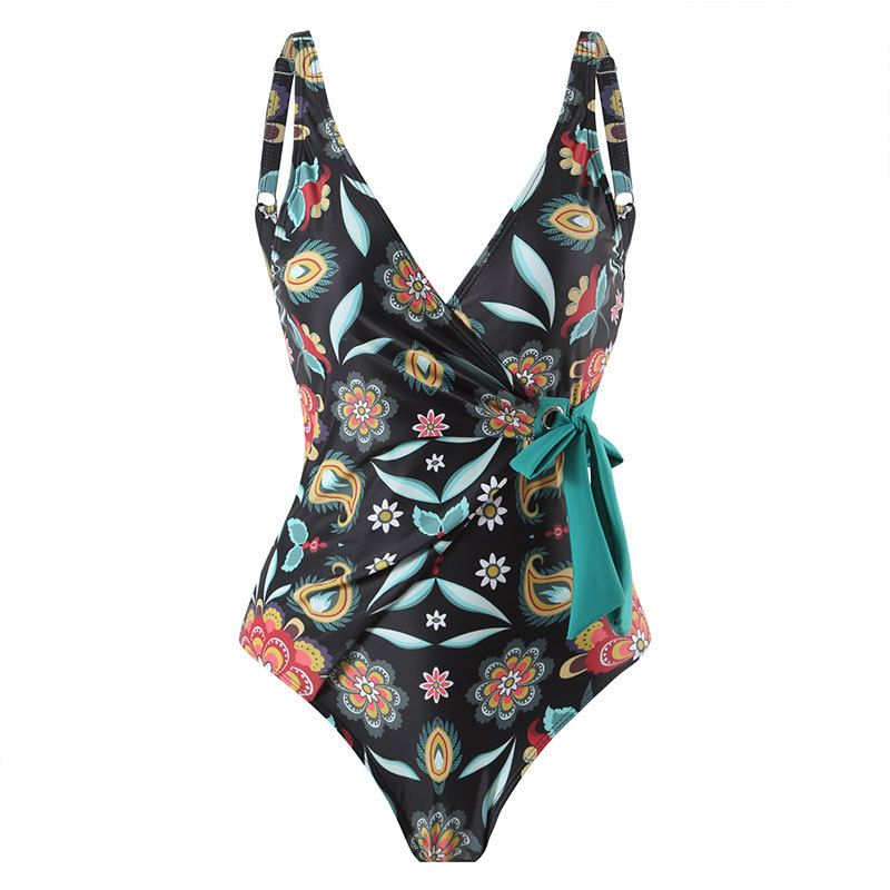 One Piece Conservative Cover Belly Open Back Sexy 2023 New Swimwear Women's Set Chiffon Beach Skirt_voghion.com