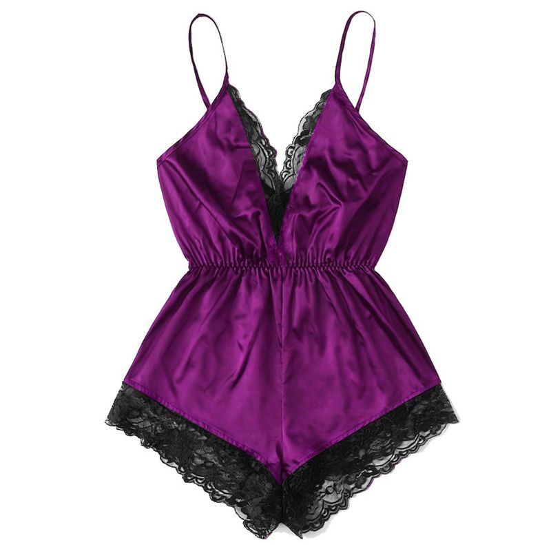 European and American Foreign Trade New Sexy Underwear Home Sexy Lace Sling Glossy Cloth One-Piece New 1215_voghion.com