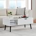 39" Wood Lift Top Coffee Table With Hidden Compartment And Storage Shelf For Living Room, Reception Room, White_voghion.com