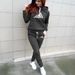 Women's Casual Hooded Sweatshirt & Jogger Pants Set - Stylish Winter Workout Outfit With Print Design_voghion.com