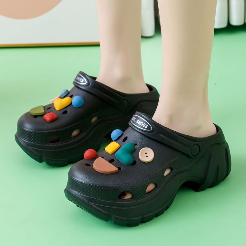 2024 New Eva Internet Celebrity Thick Bottom Summer Outerwe Hole Sandals Anti slip Sand Stall Baotou Shoes Couple's_voghion.com