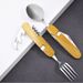 Set di posate da campeggio pieghevoli in acciaio inox da sei pezzi, coltello, forchetta, cucchiaio, multifunzionale per picnic all'aperto_voghion.com