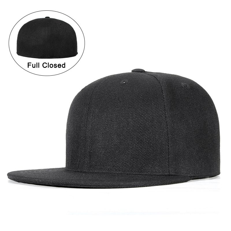 Bone Snapback Full Closed Baseball Men Women 6 Planas Hip Hop Hat Fitted Size Flat Brim Summer Cap_voghion.com