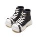 Vielseitiger, lässiger High-Top-Martin für Damen, dickbesohlte, höhensteigernde Frühherbst-Schnürschuhe aus Denim-Canvas_voghion.com