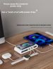Chargeur sans fil multiport, veilleuse à charge rapide 2 Typec + 1 USB, adapté pour iPhone, téléphone portable, écouteurs, montre._voghion.com