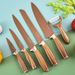 Edelstahl Haushalt Küche Chef Sechs-Stück Set Holz Griff Schlafsaal Obst Gemüse Messer_voghion.com