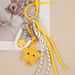 Happy Smiley Star Keychain - PU Leather 3D Pendant With Braided Rope For Bags, Backpacks & Keys (Yellow)_voghion.com
