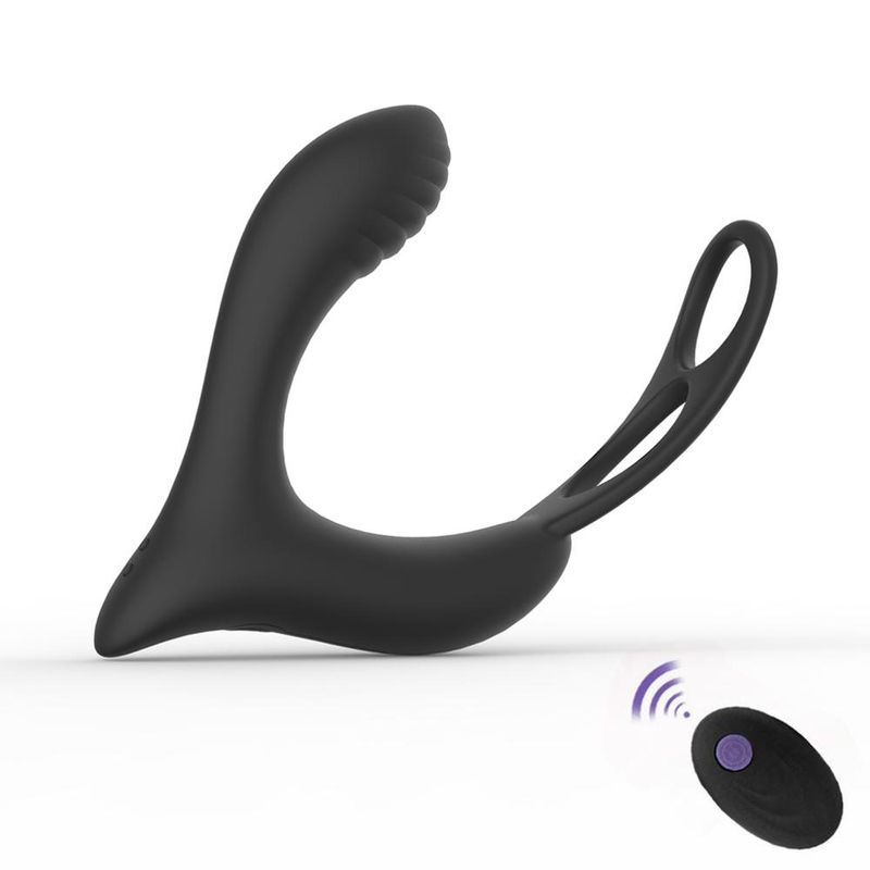 tipi Anal 2 Vibratore Massaggio alla prostata maschile Plug anale Stimolatore della prostata Butt Plug Anello di eiaculazione ritardata_voghion.com