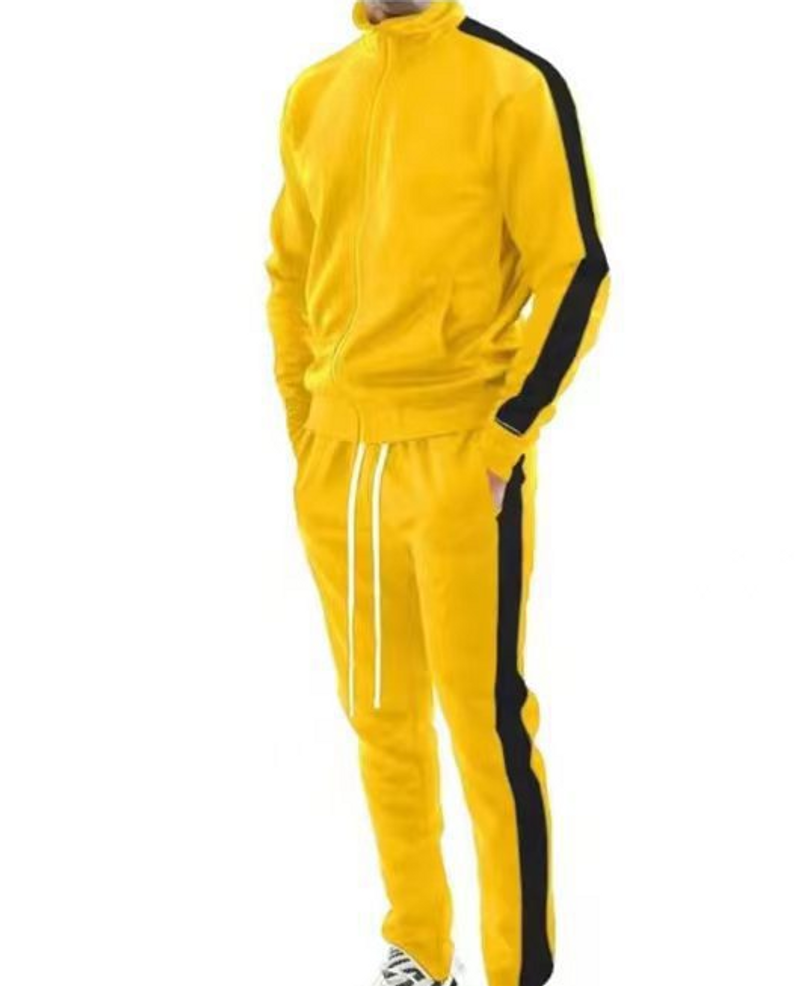 Abbigliamento maschile europeo e americano autunno/inverno nuovo casual sportivo tuta stile colorblock personalizzato con cappuccio tuta sportiva alla moda per uomini giovani_voghion.com