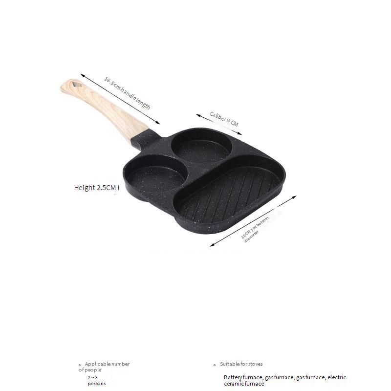 Breakfast Frying Pan Aluminum Alloy Four Hole Fried Egg Universal Non Stick Fried Egg Pan Omelette Pan_voghion.com