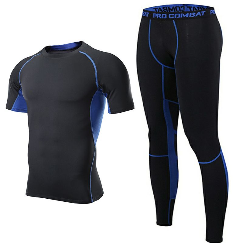 Férfi ruházat Őszi és téli fitneszruházat Férfi kétrészes leggings Hosszú ujjú sport edzőnadrág Futó kosárlabda nadrág_voghion.com