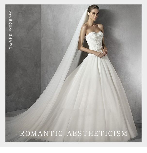 Women's Clothing Veil bride new style wedding single layer lace veil wedding dress long accessories clothing accessories long_voghion.com