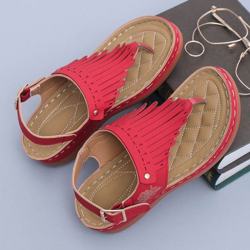 Sandalias de gran tamaño para mujer, chanclas de tacón de cuña a la moda, sandalias de playa al aire libre para mujer_voghion.com
