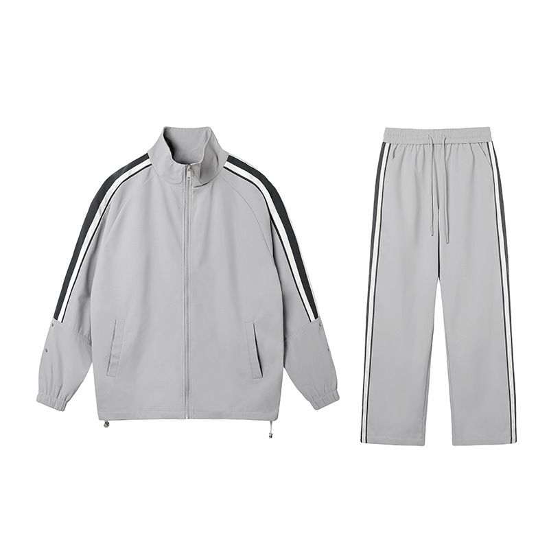Men's Clothing Striped Sports Suit Men's Spring And Autumn New Trendy Brand Couple's Wear Jacket Jacket Straight Casual Pants Student Two Piece Suit_voghion.com