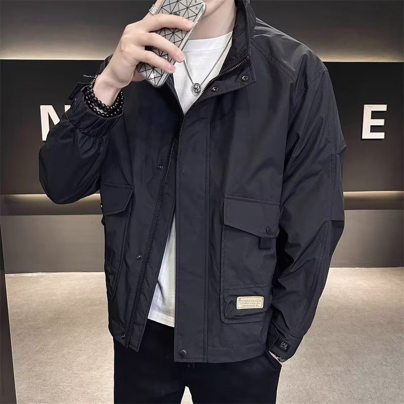 "Men's Premium Corduroy & Rabbit Fur Jacket – Slim-Fit Stand Collar Workwear Coat (Versatile Layering Essential For Urban Explorers)"_voghion.com