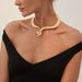 Senso del design esagerato, collare a molla in metallo, collana a forma di serpente spirituale personalizzata e alla moda, collo aperto_voghion.com