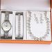 New Earrings Necklace Gift Watch Bridal Jewelry Four-piece Set Women Wristwatch_voghion.com