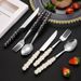 Stainless Steel Ceramic Pearl Handle Cutlery Dessert Spoon Set Western Steak Knife Fork Gift Box_voghion.com