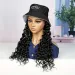 Fëscherhut Kapuzenperück Hutperück Laang gekrauselt Perück Synthetesch Perück Ufängerfrëndlech Hëtztbeständeg Natierlech Ausgesinn Fir deegleche Gebrauch_voghion.com