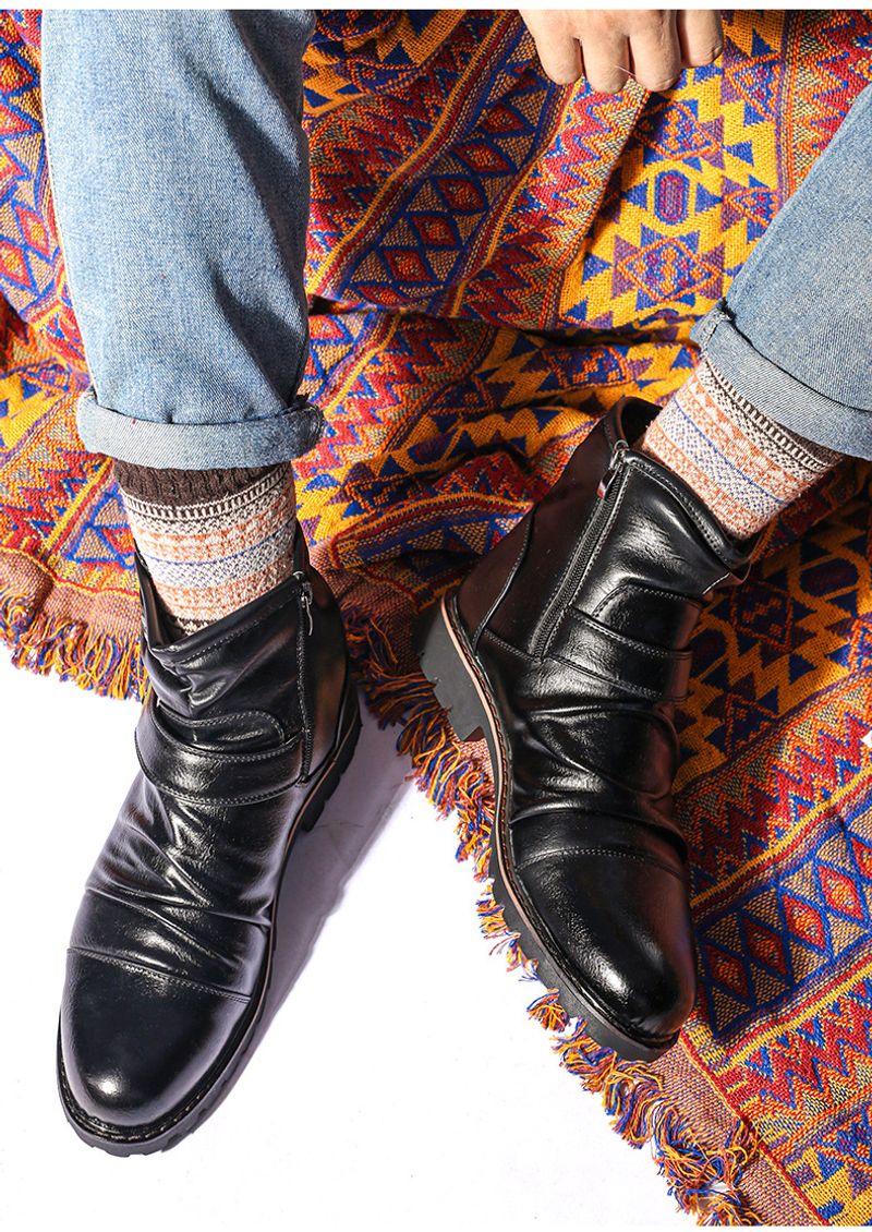 Martin Boots Herenlaarzen, korte laarzen, herenwinterschoenen, leren laarzen_voghion.com