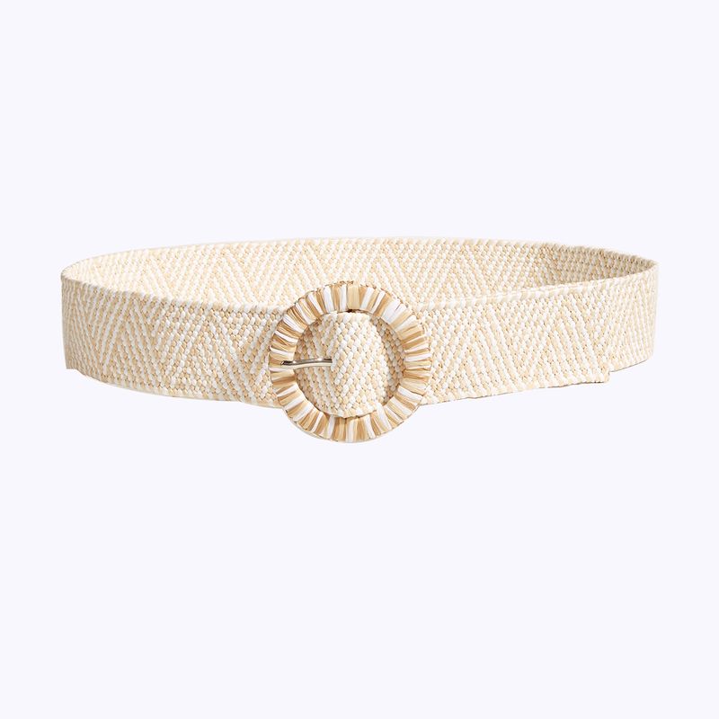 Women's Belts Women's Pp Straw Woven Buckle Belt Fashionable And Versatile Dress Wide Waist Seal Literary And Fresh Wide Belt_voghion.com