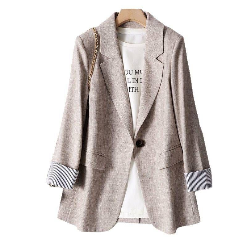 Damenblazer – Übergroße Button-Up-Jacke mit Prinzessärmeln, trendiger Freizeitblazer für Frühling/Herbst_voghion.com
