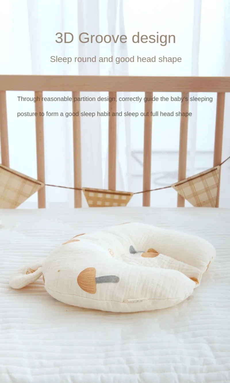 Oreiller en forme de U pour nouveau-né en coton pour bébé, coussin d'allaitement pour nouveau-né, coussin de soutien pour le sommeil, coussin concave en coton_voghion.com