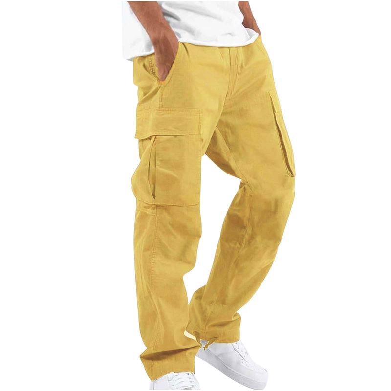 2022 Summer New Men's Cargo Pants Drawstring Multi Pocket Casual Pants_voghion.com