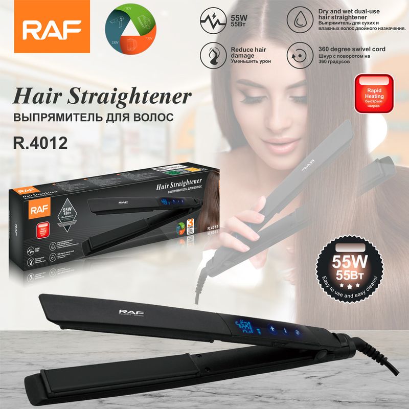 RAF European Standard Negative Ion Straightener Household Fluffy Root Clip Straight Hair Beauty Curler_voghion.com