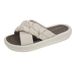 2024 Lente / zomer Nieuwe fabrikant Directe levering Wrinkle Cross One Character Belt Leisure Antislip strandslippers_voghion.com