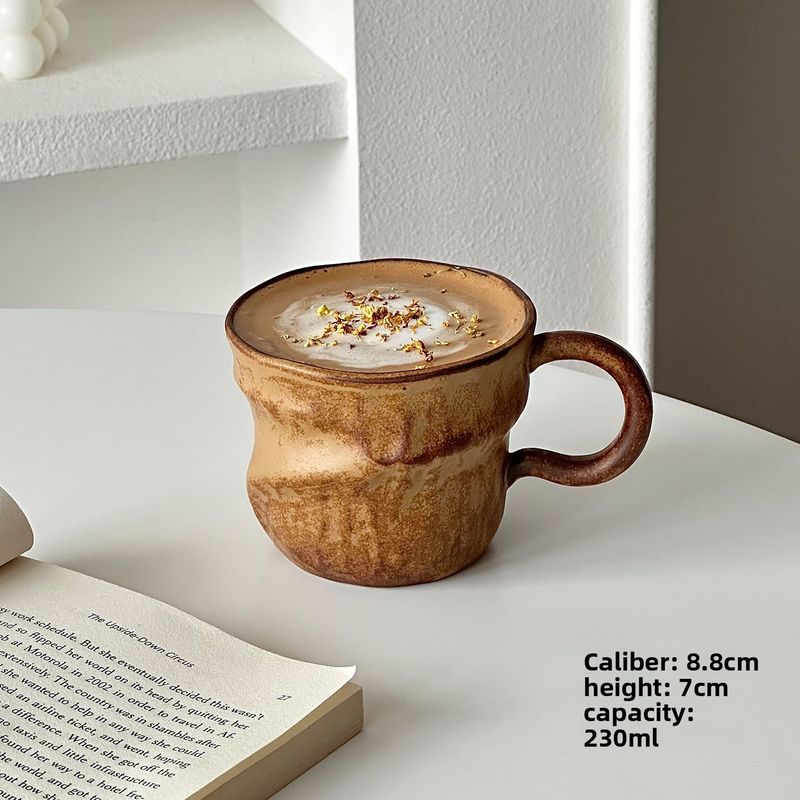 Especially Beautiful Coarse Pottery Coffee Cup Home Use, High-Quality Concentrated Latte Art Ceramic Mug For Women_voghion.com