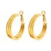 INS European and American fashion round multi-layer patchwork flat stainless earrings women's retro trend plating earrings_voghion.com