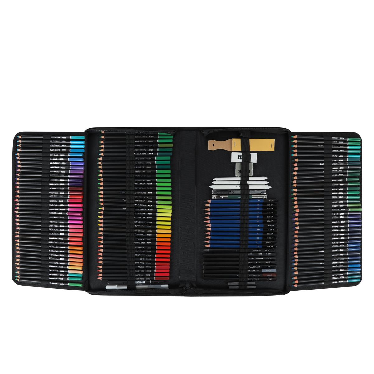 Set di matite colorate H&B da 216 pezzi per disegnare, schizzare e colorare: matite in legno di alta qualità con colori vivaci, ideali per artisti e principianti._voghion.com