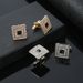 Neue quadratische Manschettenknöpfe mit Diamanten, Manschettenknöpfe, Mode, französische Manschettenknöpfe für Männer_voghion.com