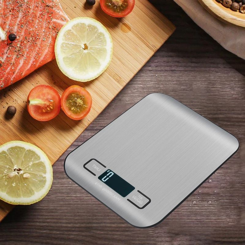 Kitchen Scale Stainless Steel Weighing For Food Diet Postal Balance Measuring LCD Precision Electronic Scales_voghion.com